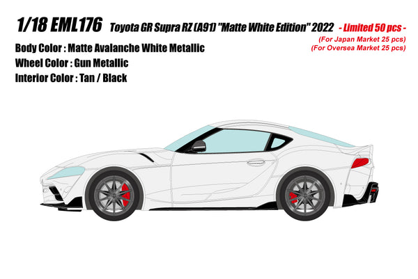 [MAKE UP] 1/18 Toyota GR Supra RZ (A91) "Matte White Edition" 2022 [EML176]