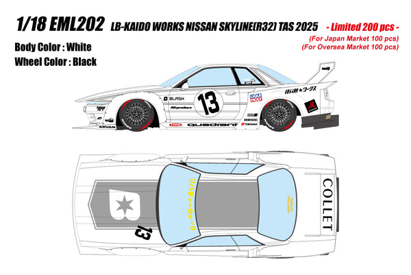 [MAKE UP] 1:18 LB-Kaido Works Nissan Skyline (R32) TAS 2025 [EML202]
