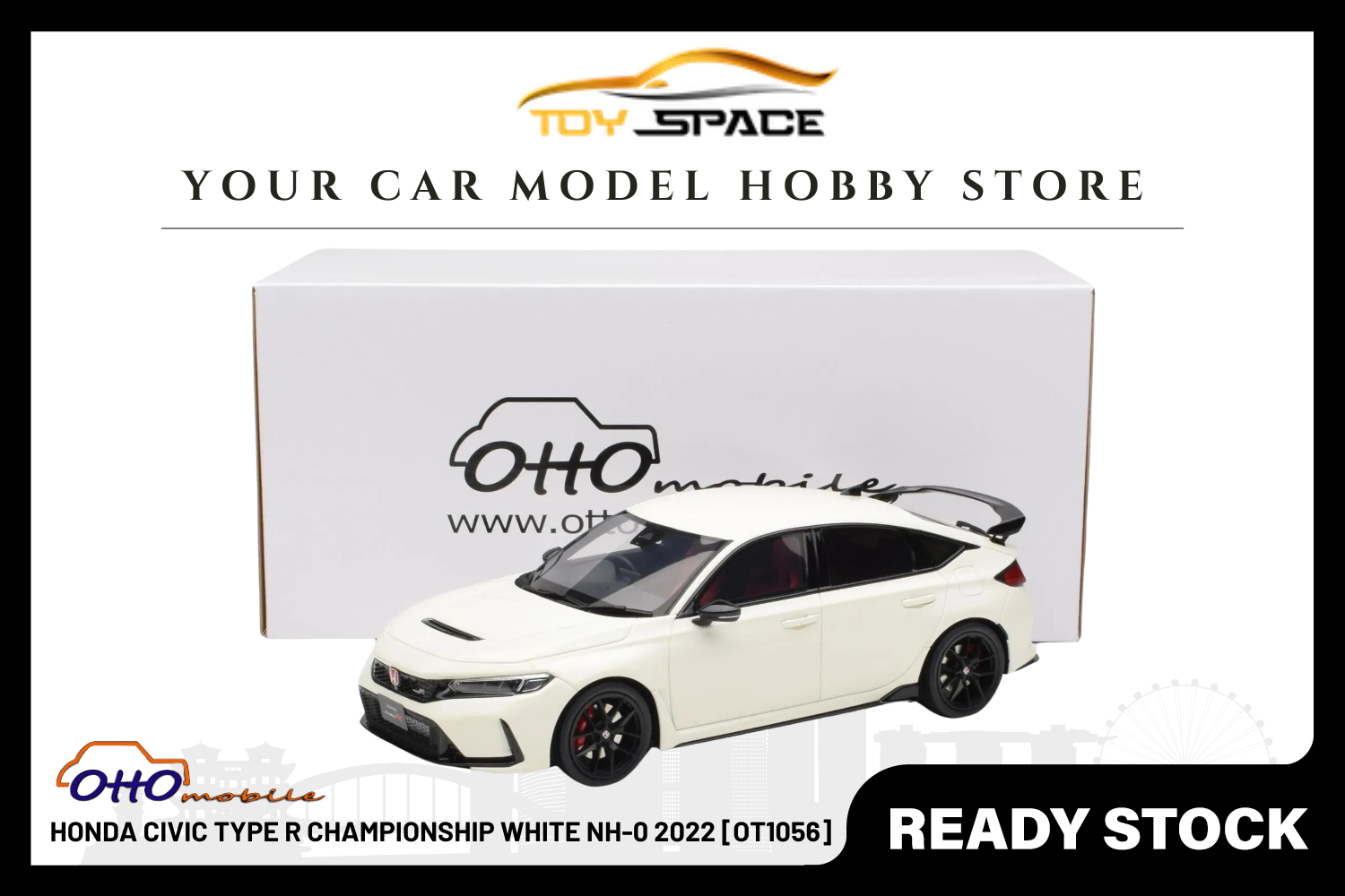 [OTTOMOBILE] 1:18 Honda Civic Type R Championship White NH-0 2022 [OT1056]