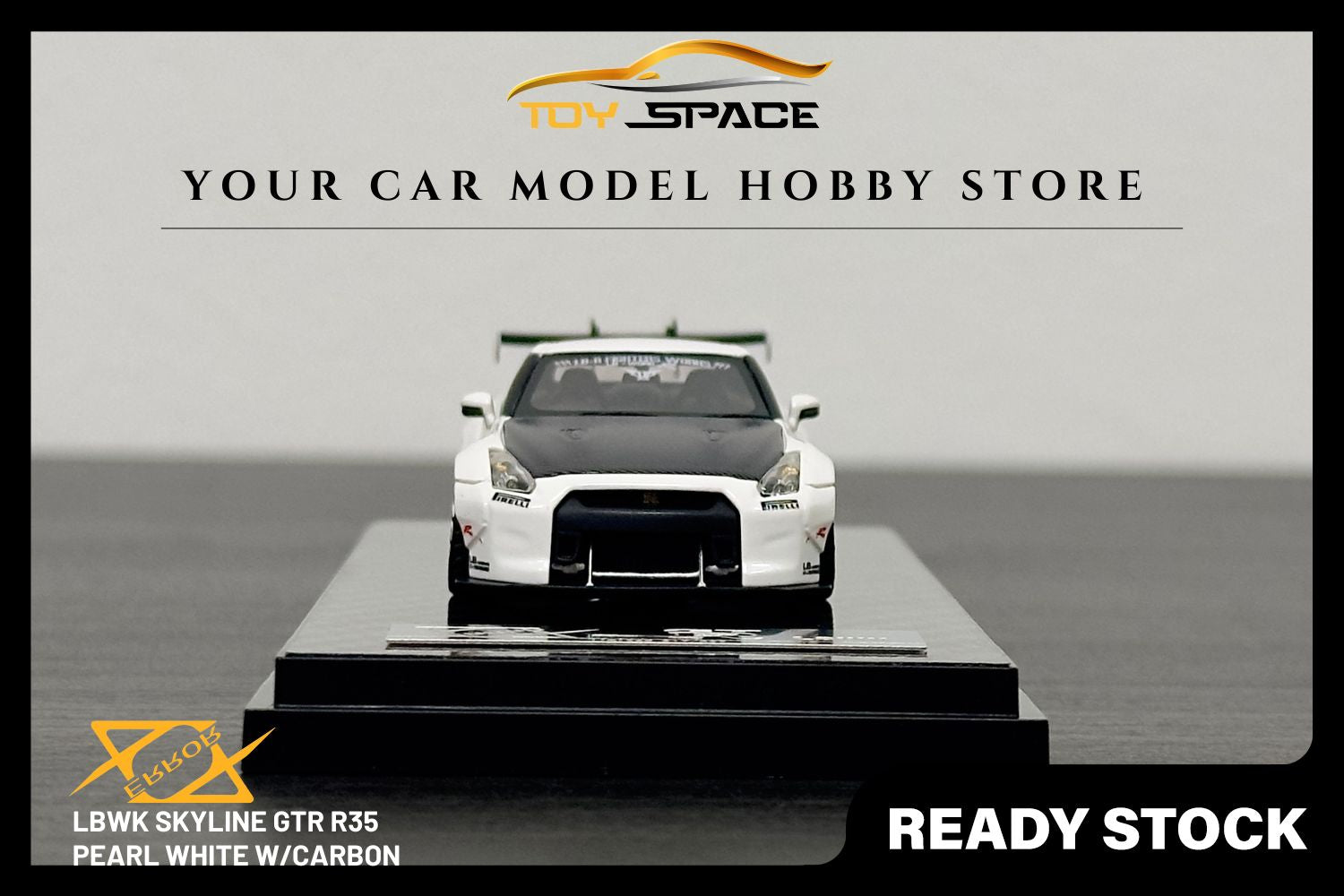 [ERROR 404 MODEL] 1/64 LBWK Skyline GTR R35 - Pearl White Carbon Bonnet (Limited 199 pcs)