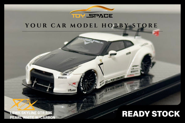 [ERROR 404 MODEL] 1/64 LBWK Skyline GTR R35 - Pearl White Carbon Bonnet (Limited 199 pcs)