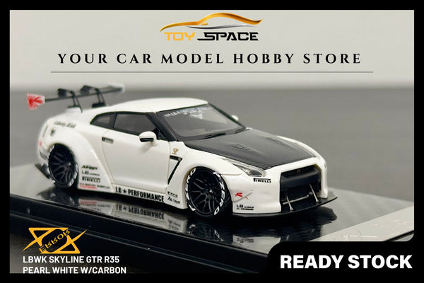 [ERROR 404 MODEL] 1/64 LBWK Skyline GTR R35 - Pearl White Carbon Bonnet (Limited 199 pcs)