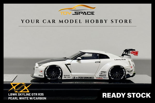 [ERROR 404 MODEL] 1/64 LBWK Skyline GTR R35 - Pearl White Carbon Bonnet (Limited 199 pcs)