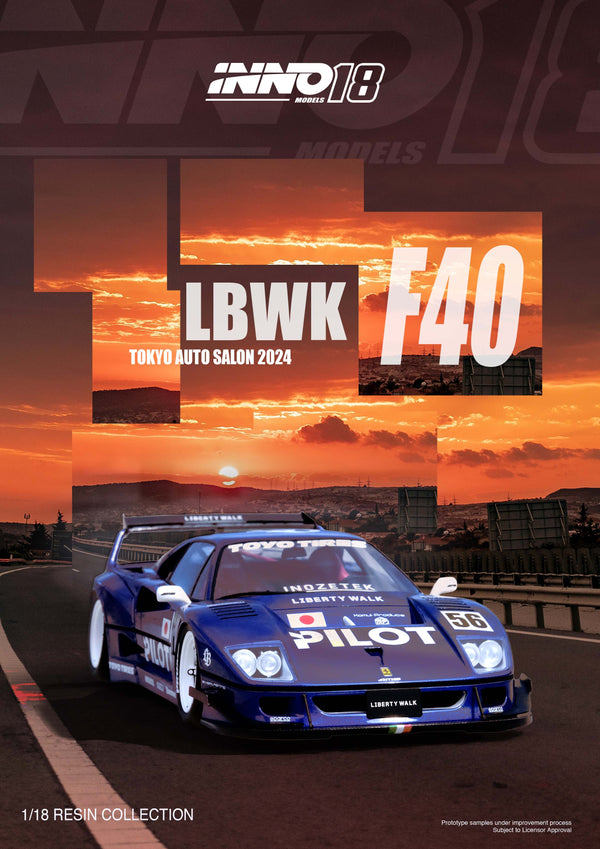 [INNO18] 1/18 LBWK F40 White Tokyo Auto Salon 2024