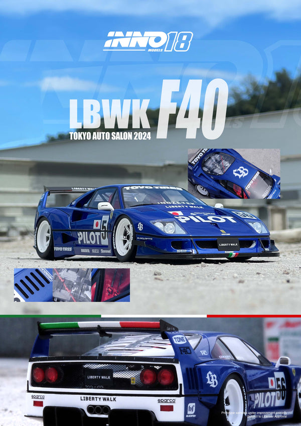 [INNO18] 1/18 LBWK F40 White Tokyo Auto Salon 2024