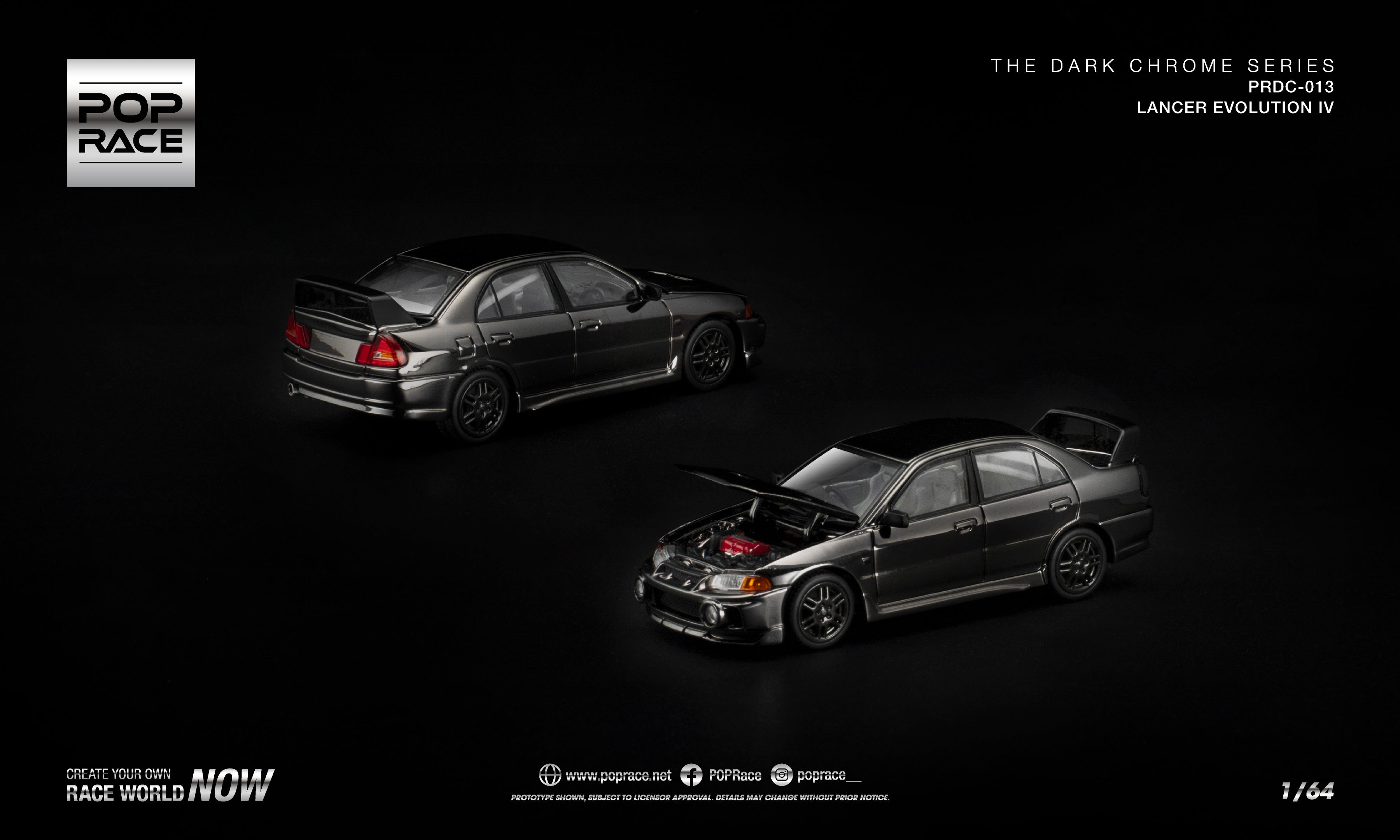 [POP RACE] 1:64 Lancer Evolution IV Dark Chrome