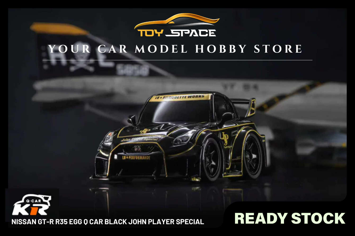 [KR] 1:64 Nissan GT-R R35 Egg Q Car Black John Player Special