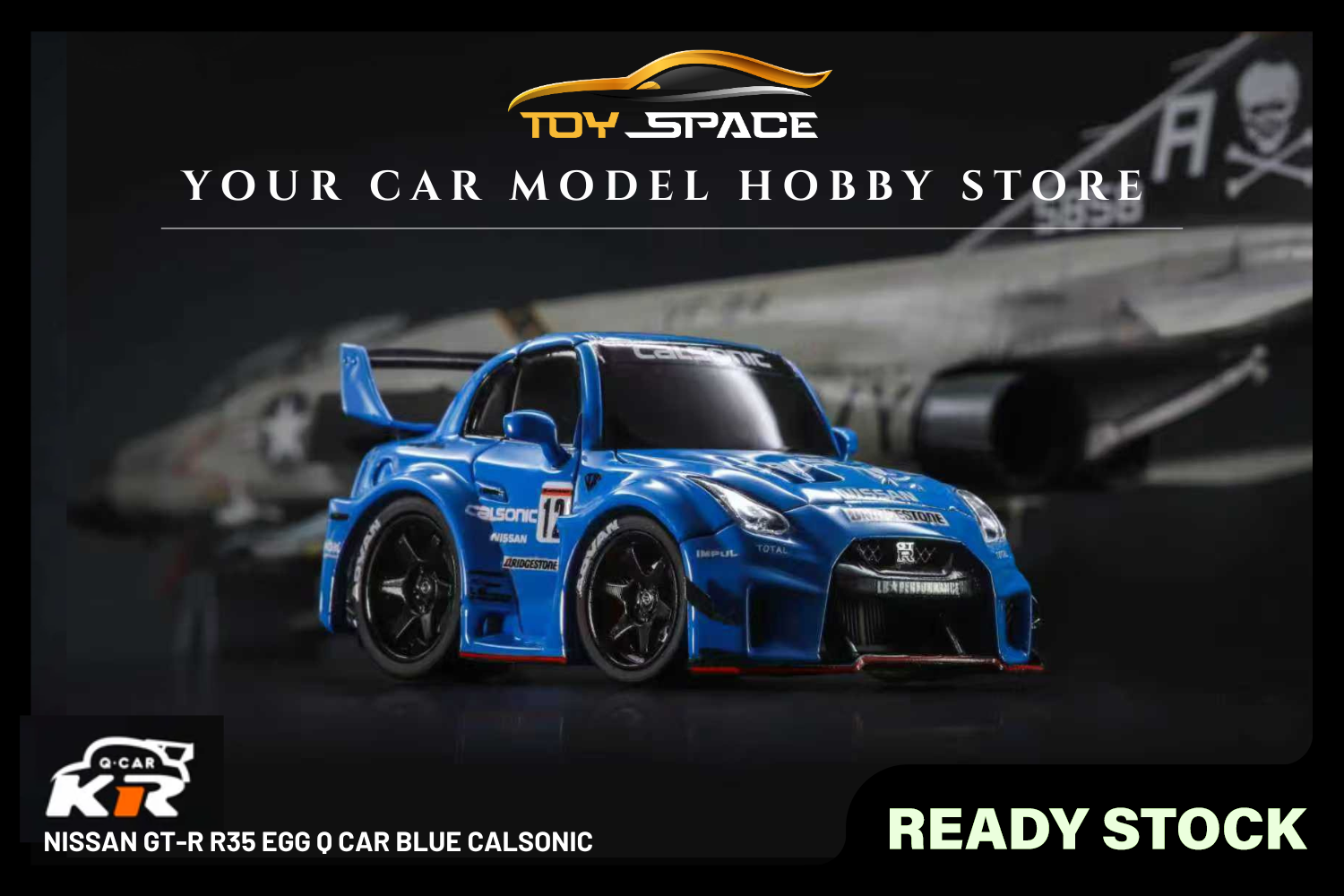 [KR] 1:64 Nissan GT-R R35 Egg Q Car Blue Calsonic
