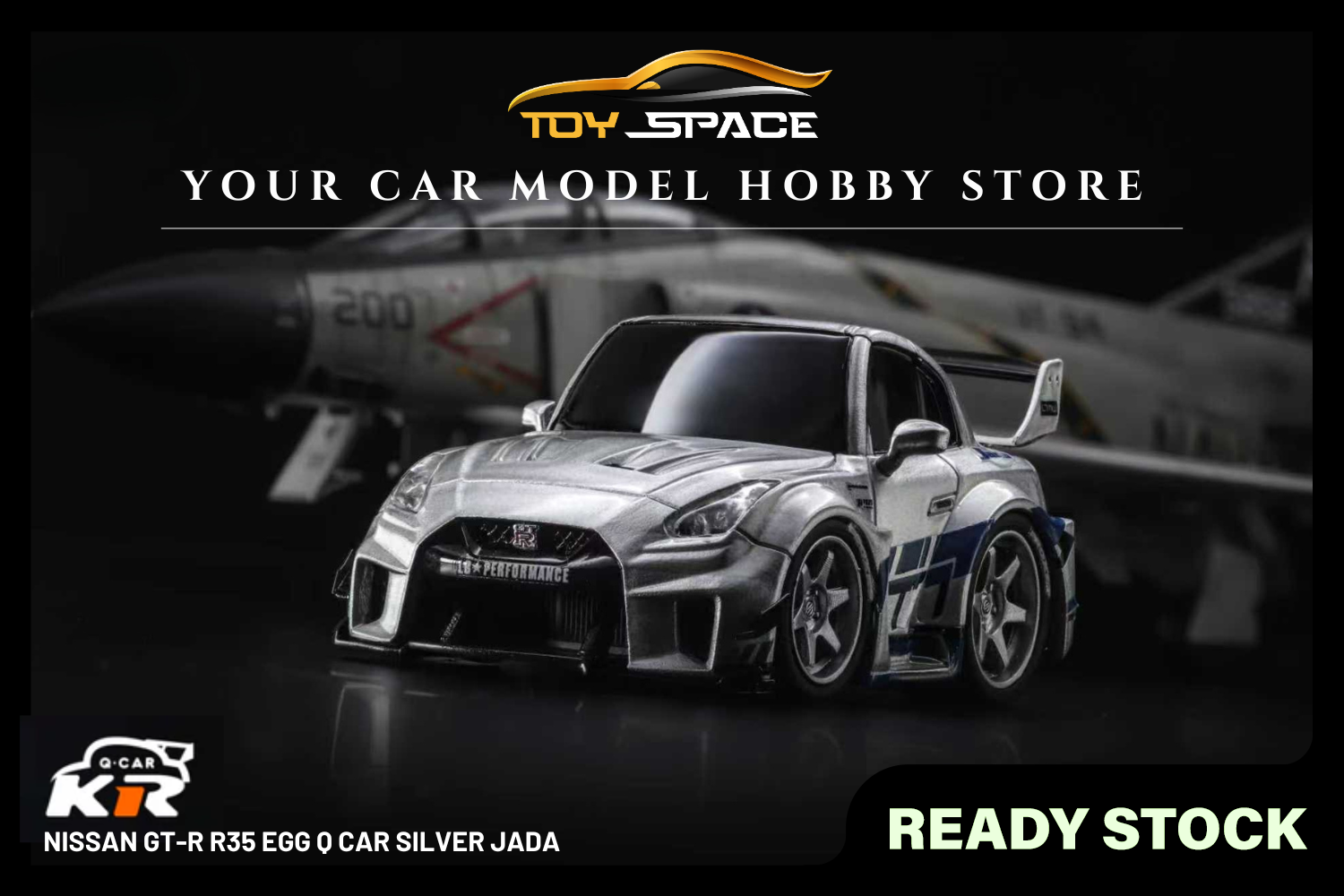 [KR] 1:64 Nissan GT-R R35 Egg Q Car Silver Jada