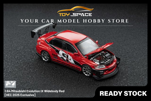 [FINCLASSICALLY] 1:64 Mitsubishi Evolution IX Widebody Red [HEC 2025 Exclusive]