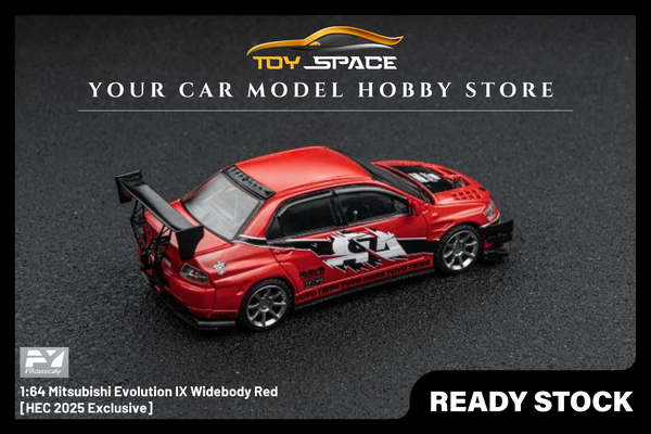[FINCLASSICALLY] 1:64 Mitsubishi Evolution IX Widebody Red [HEC 2025 Exclusive]