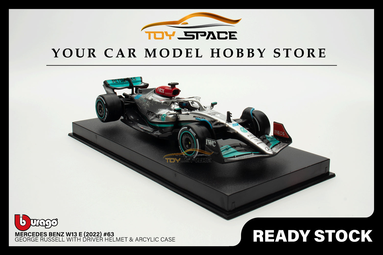 Bburago 1:43 Mercedes-AMG F1 (W13) Petronas Team (2022) #63 George Russel