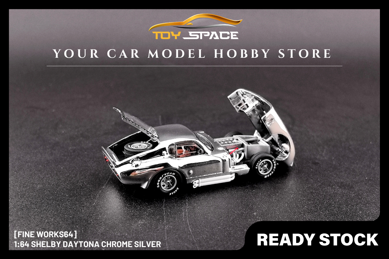 [FINE WORKS64] 1:64 Shelby Daytona Chrome Silver