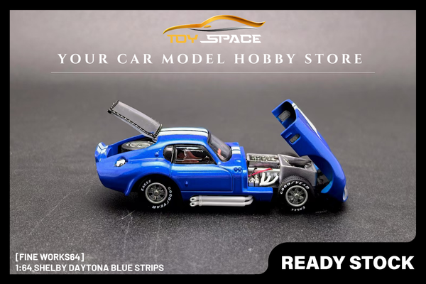 [FINE WORKS64] 1:64 Shelby Daytona Blue Strips