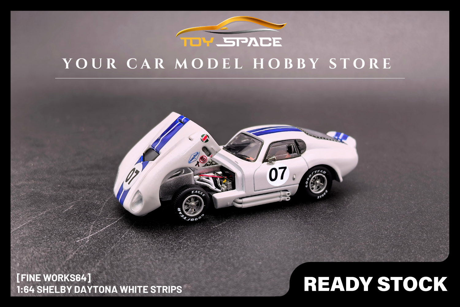 [FINE WORKS64] 1:64 Shelby Daytona White Strips