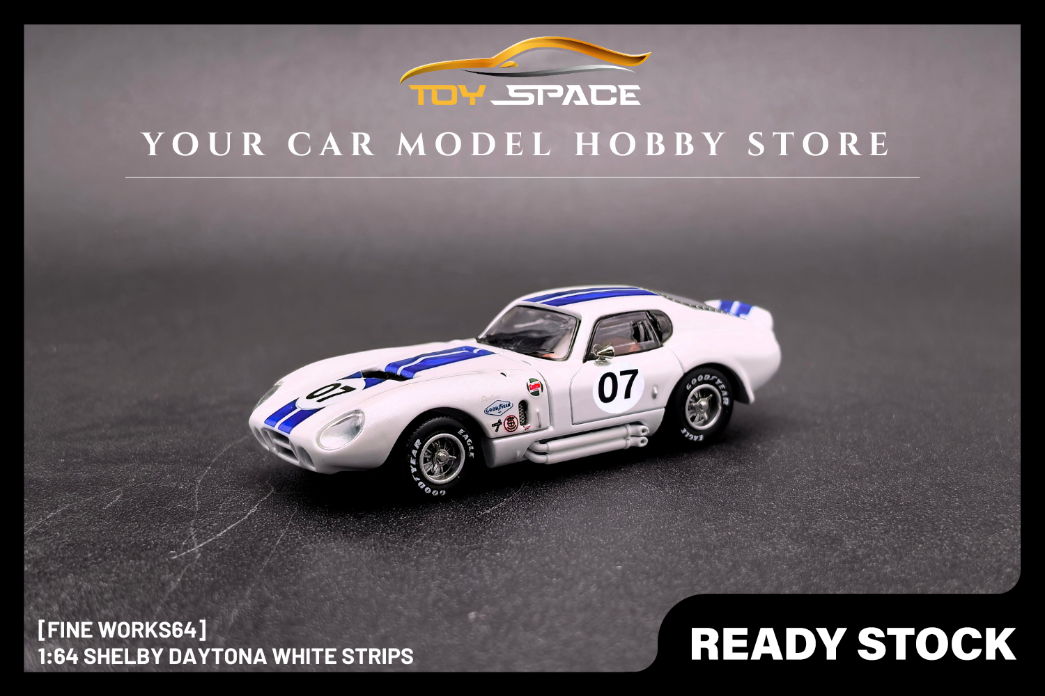 [FINE WORKS64] 1:64 Shelby Daytona White Strips