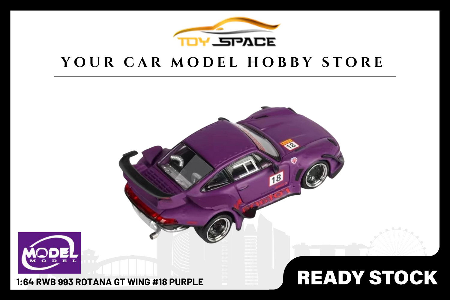 [MODEL MODEL] 1:64 RWB 993 Rotana GT Wing #18 Purple