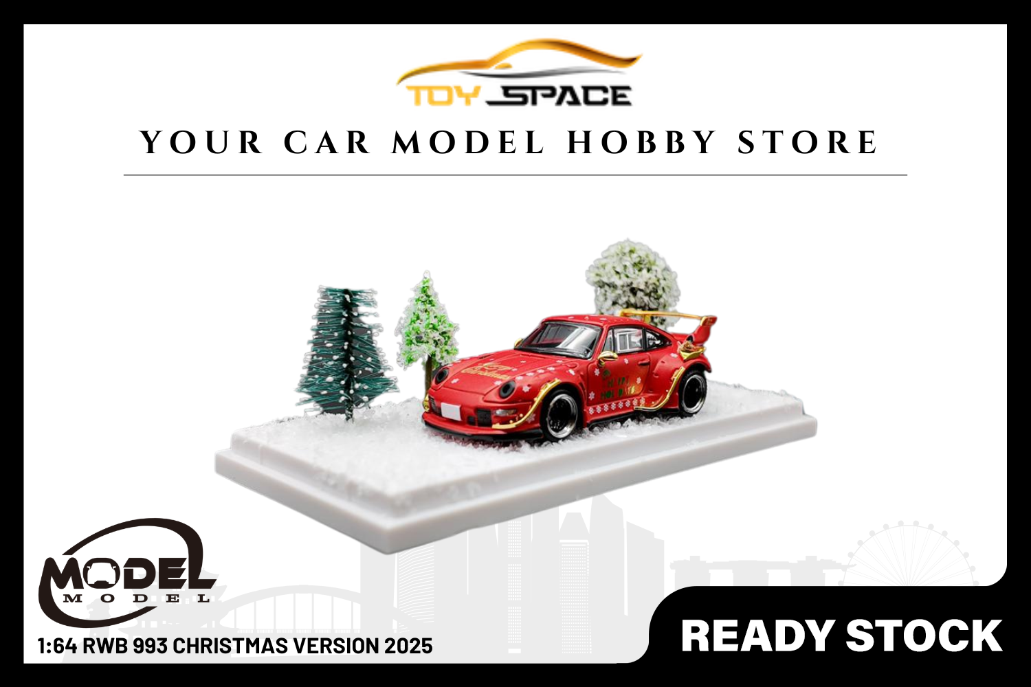 [MODEL MODEL] 1:64 RWB 993 Christmas Version 2025 - Toy Space Diecast Online Store Singapore