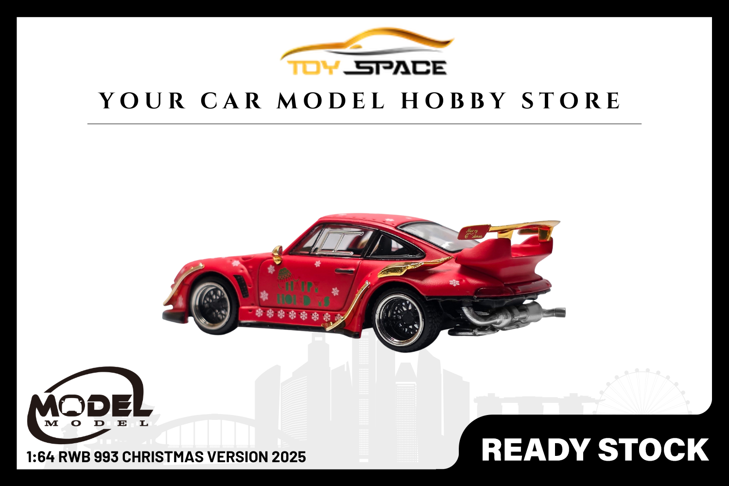 [MODEL MODEL] 1:64 RWB 993 Christmas Version 2025 - Toy Space Diecast Online Store Singapore