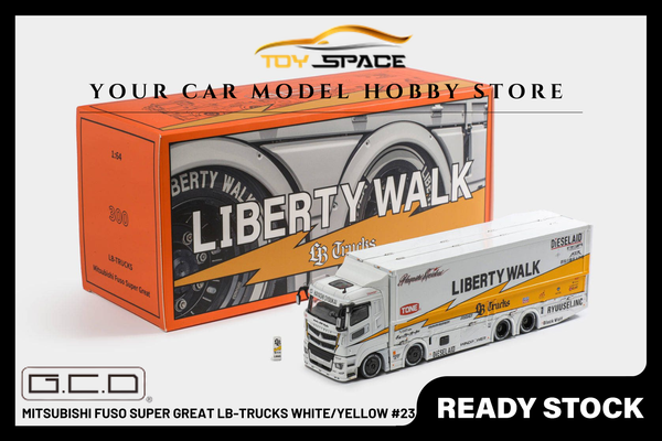 [GCD] 1:64 Mitsubishi Fuso Super Great LB-Trucks White/Yellow #23