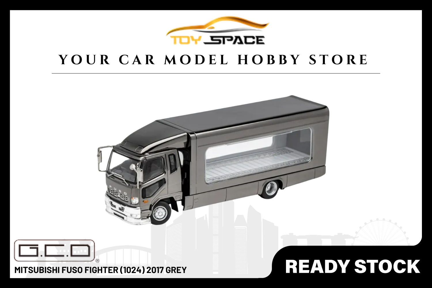 [GCD] 1:64 Mitsubishi Fuso Fighter (1024) 2017 Grey - Toy Space Diecast Online Store Singapore