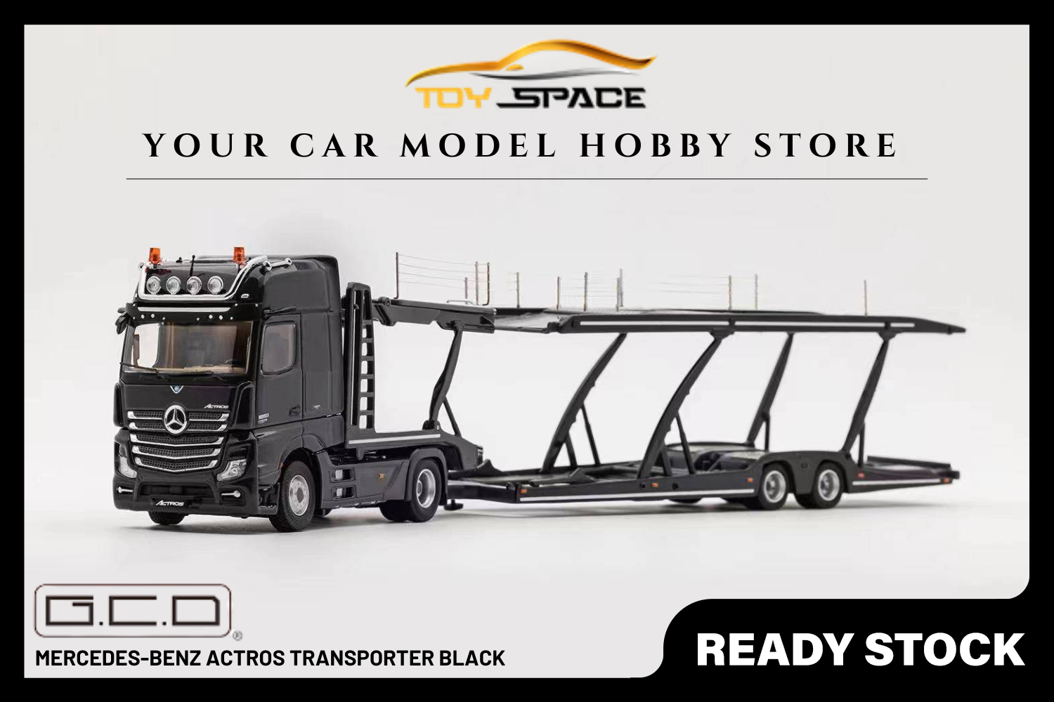 [GCD] 1:64 Mercedes-Benz Actros Transporter Black