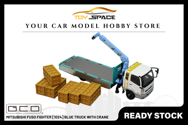 [GCD] 1:64 Mitsubishi Fuso Fighter [1024] Blue Truck With Crane