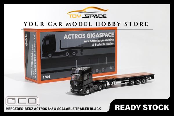 [GCD] 1:64 Mercedes-Benz Actros 6×2 & Scalable Trailer Black