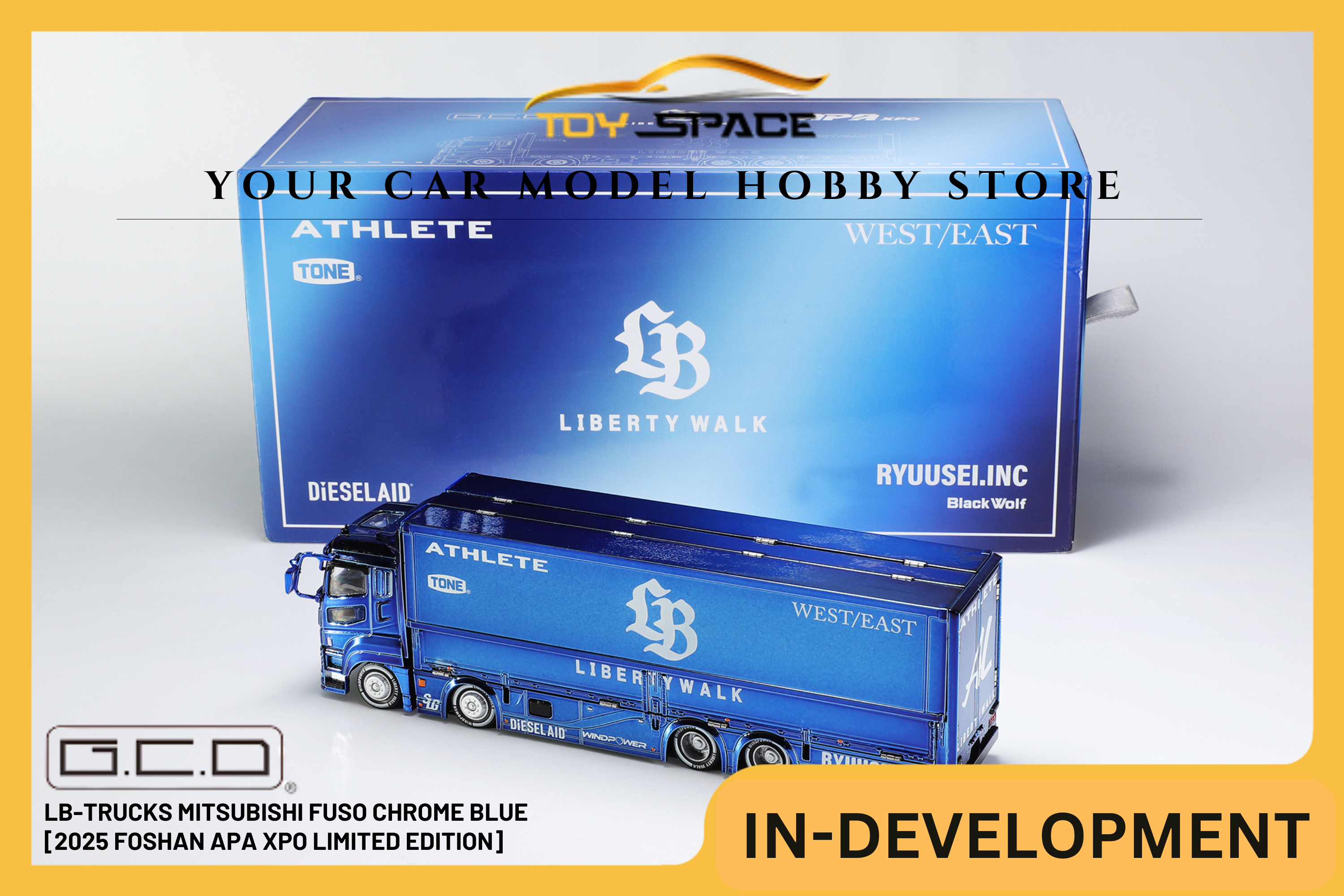 [GCD] 1:64 LB-Trucks Mitsubishi Fuso Chrome Blue [2025 FOSHAN APA XPO Limited Edition]