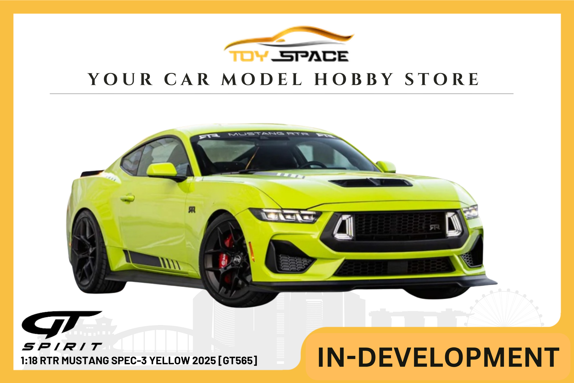 GT SPIRIT] 1:18 RTR Mustang Spec-3 Yellow 2025 [GT565]
