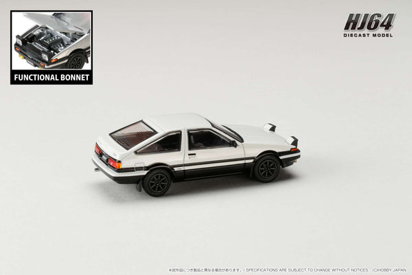 Hobby Japan 1/64 Toyota Sprinter Trueno GT Apex (AE86) JDM Style - White / Black