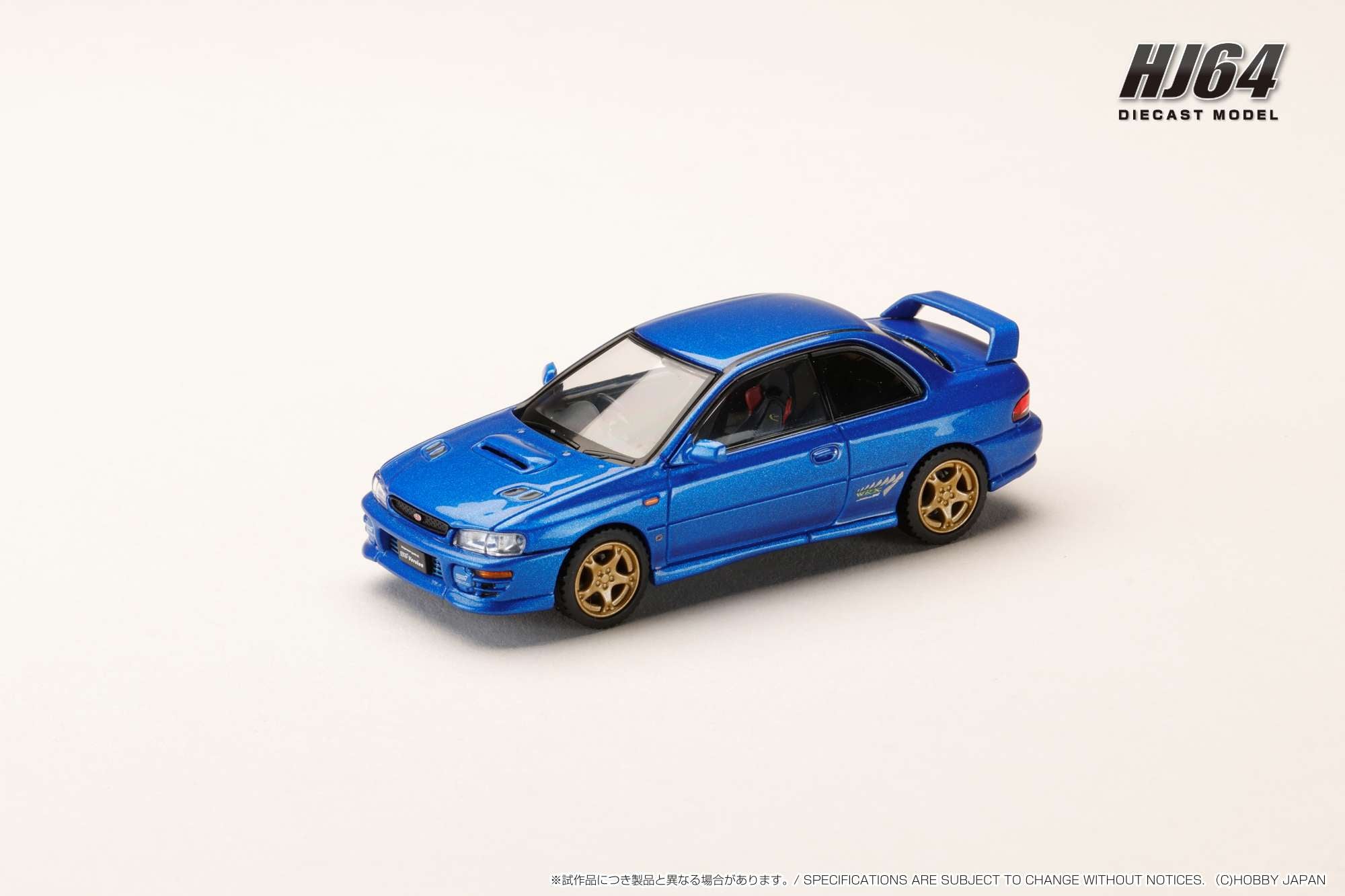 [HOBBY JAPAN] 1:64 Subaru Impreza Pure Sports Coupe WRX Type R STI Version - Sonic Blue Mica