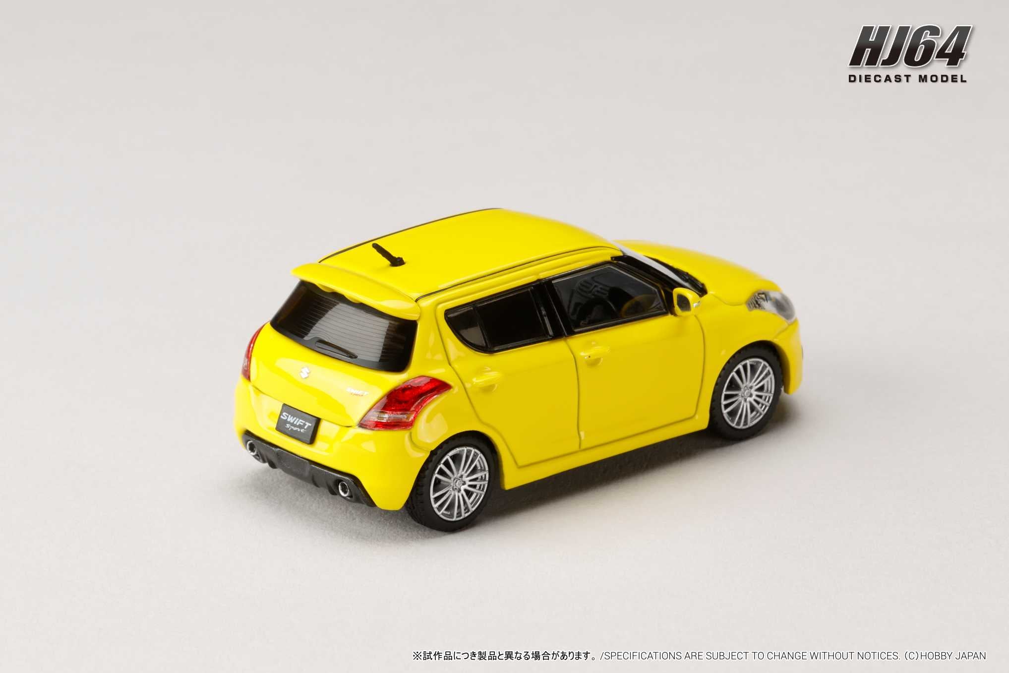 [HOBBY JAPAN] 1:64 Suzuki Swift Sport (ZC32S) Champion Yellow - Toy Space Diecast Online Store Singapore