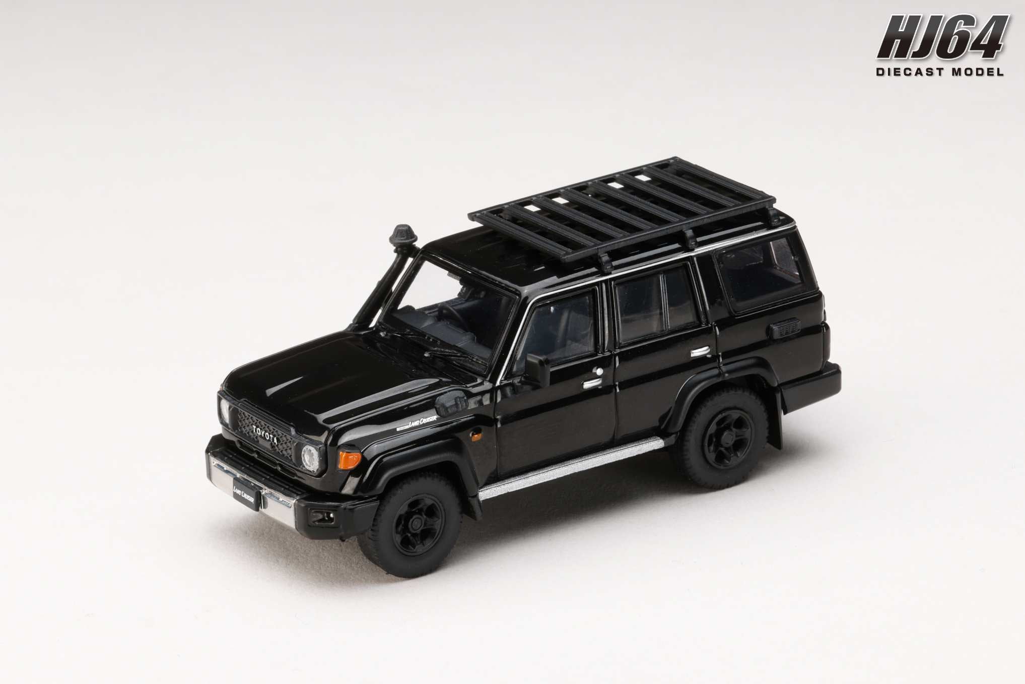[HOBBY JAPAN] 1:64 Toyota Landcruiser 70 (GDJ76W) 2023 Customized Version Attitude Black Mica - Toy Space Diecast Online Store Singapore