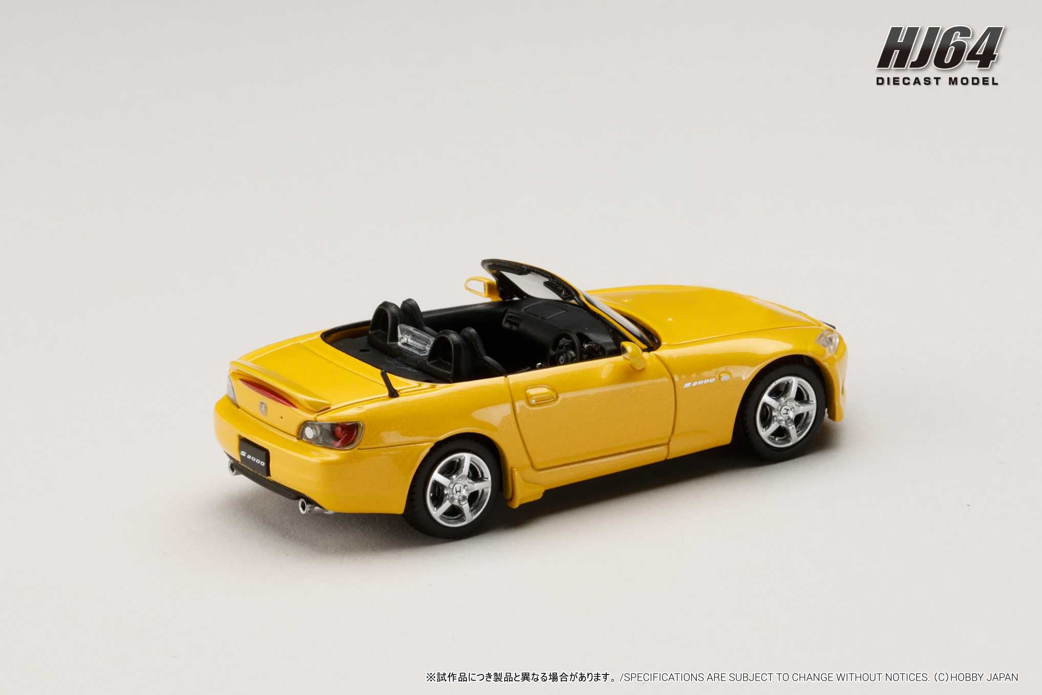 [HOBBY JAPAN] 1:64 Honda S2000 AP1 Customized Version Indy Yellow Pearl - Toy Space Diecast Online Store Singapore