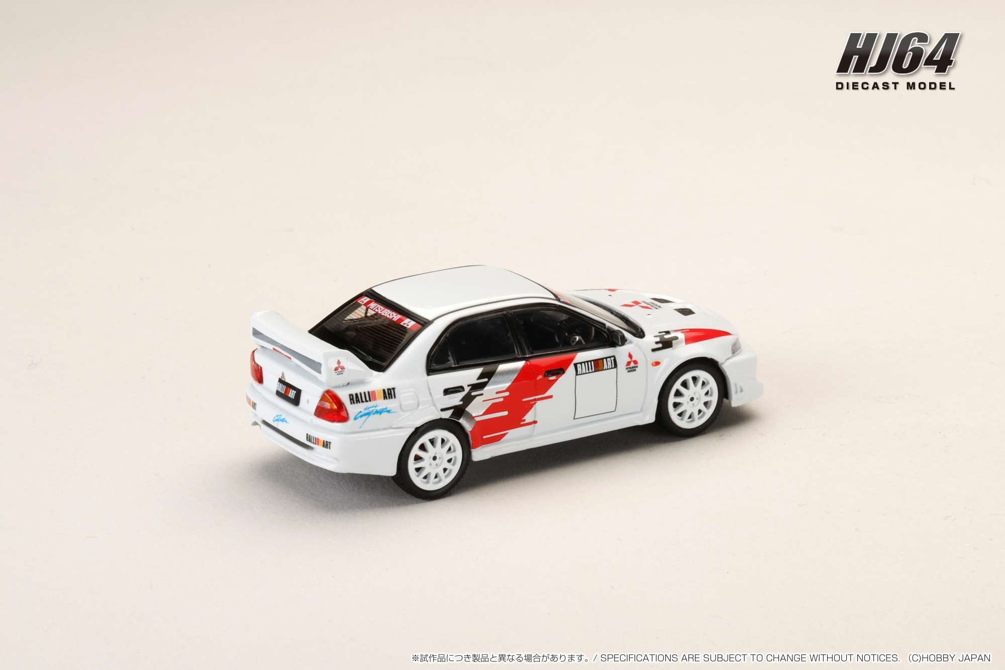 [HOBBY JAPAN] 1:64 Mitsubishi Lancer RS Evolution 6 (CP9A) 2000 Ralliart - White