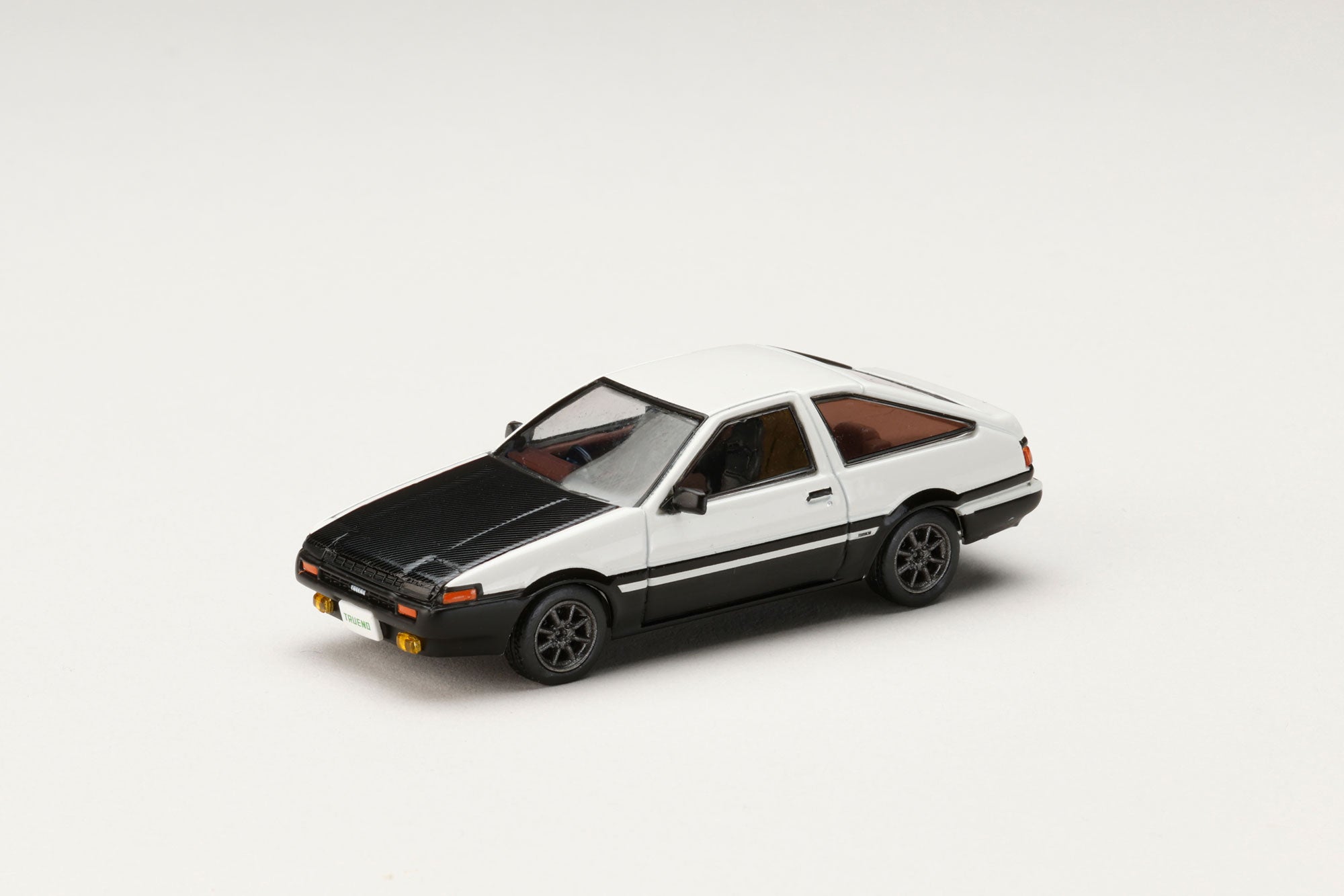 [HOBBY JAPAN] 1:64 Toyota Sprinter Truneo (AE86) GT-Apex Jdm Customized Version With Carbon Bonnet White / Black
