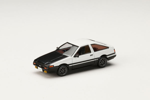 [HOBBY JAPAN] 1:64 Toyota Sprinter Truneo (AE86) GT-Apex Jdm Customized Version With Carbon Bonnet White / Black