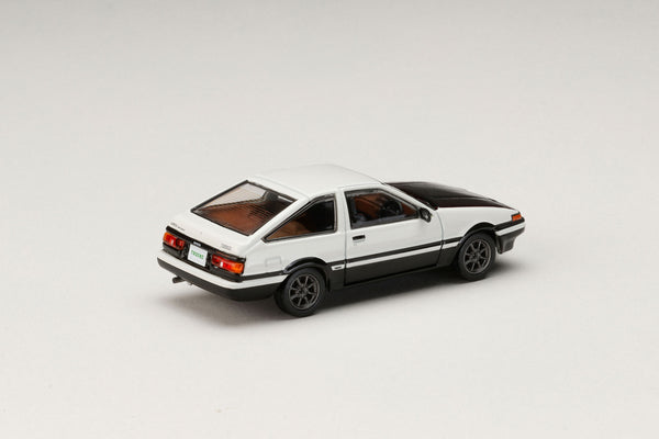 [HOBBY JAPAN] 1:64 Toyota Sprinter Truneo (AE86) GT-Apex Jdm Customized Version With Carbon Bonnet White / Black