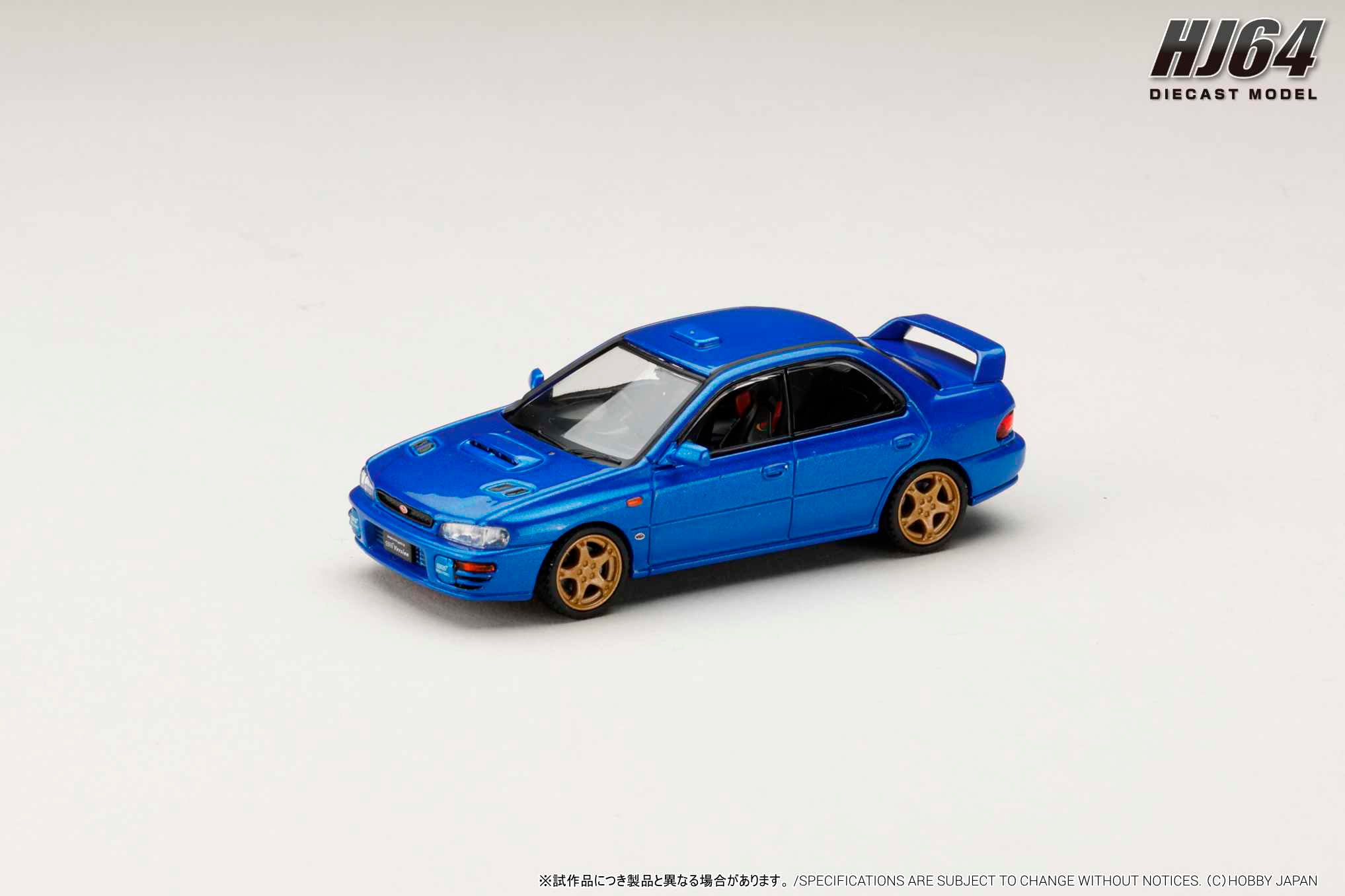 [HOBBY JAPAN] 1:64 Subaru Impreza WRX Type RA STI Ver.IV V-Limited 1998 Sonic Blue Mica