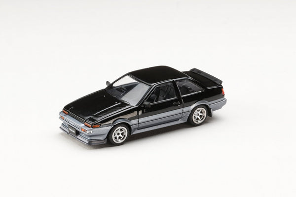 [HOBBY JAPAN] 1:64 Toyota Sprinter Trueno AE86 2 Door Late Version JDM Style Carbon Bonnet Black/Gray