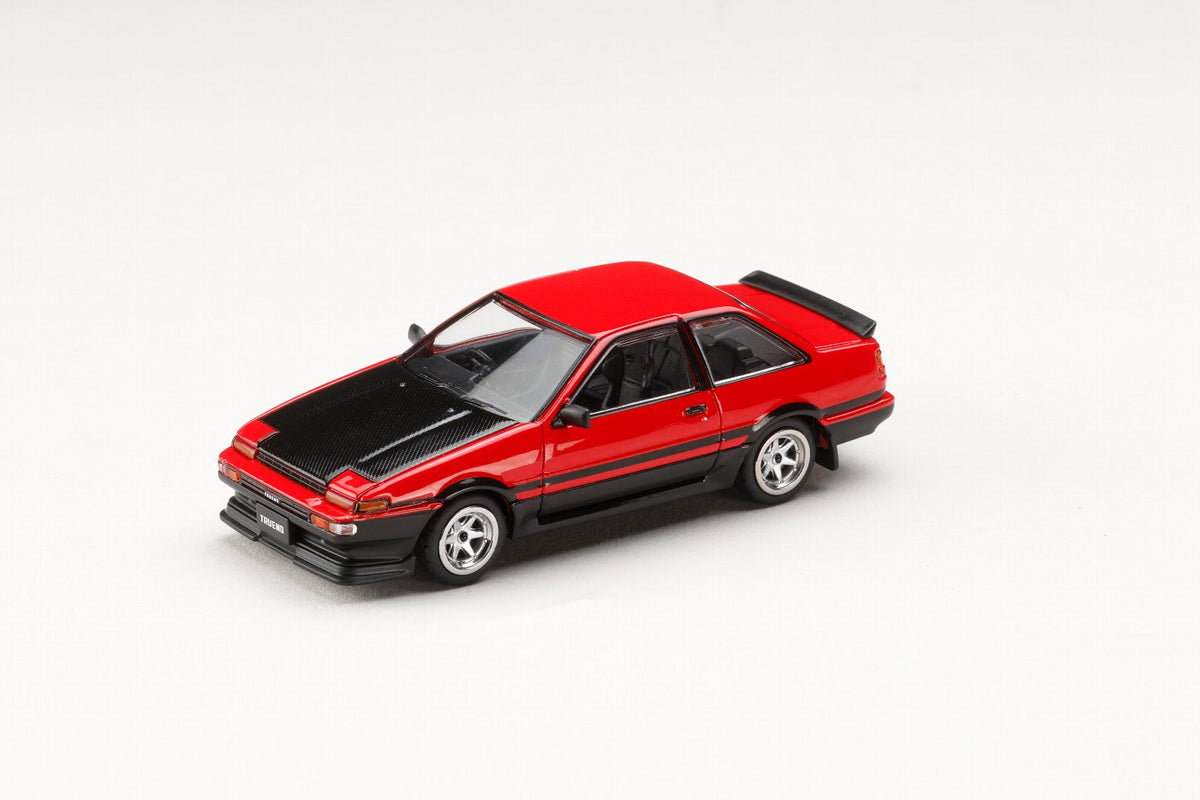 [HOBBY JAPAN] 1:64 Toyota Sprinter Trueno AE86 2 Door Late Version JDM Style Carbon Bonnet Red/Black