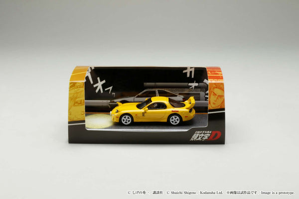 Hobby Japan 1/64 Mazda RX-7 (FD3S) RED SUNS / INITIAL D VS Takumi Fujiwara With Keisuke Takahashi Figure