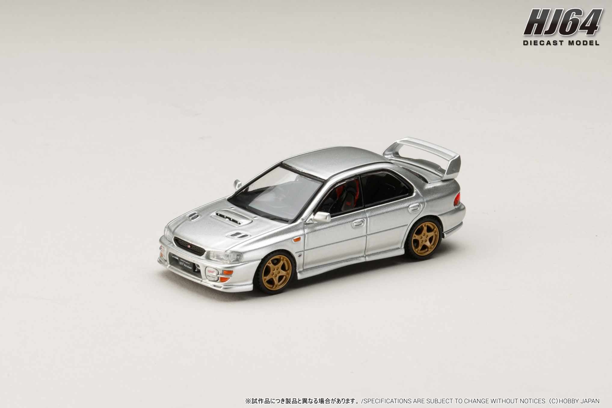 [HOBBY JAPAN] 1:64 Subaru Impreza WRX STI Ver.VI (GC8G) 1999 Arctic Silver Metallic