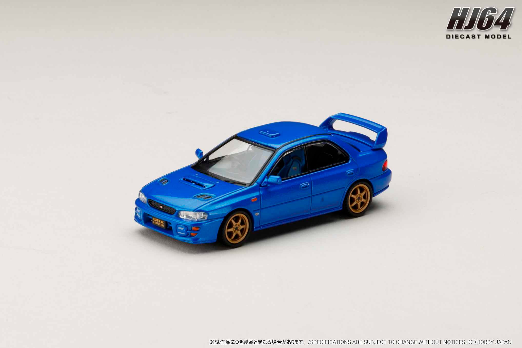 [HOBBY JAPAN] 1:64 Subaru Impreza WRX Type RA STI Ver.VI Limited 1999 Sonic Blue Mica