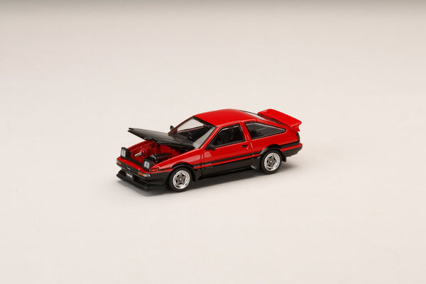 [HOBBY JAPAN] 1:64 Toyota Sprinter Trueno GT Apex (Ae86) Late Version JDM Style Carbon Bonnet Red/Black