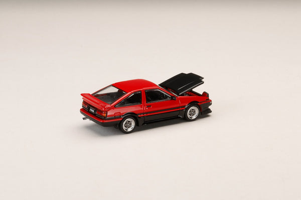 [HOBBY JAPAN] 1:64 Toyota Sprinter Trueno GT Apex (Ae86) Late Version JDM Style Carbon Bonnet Red/Black