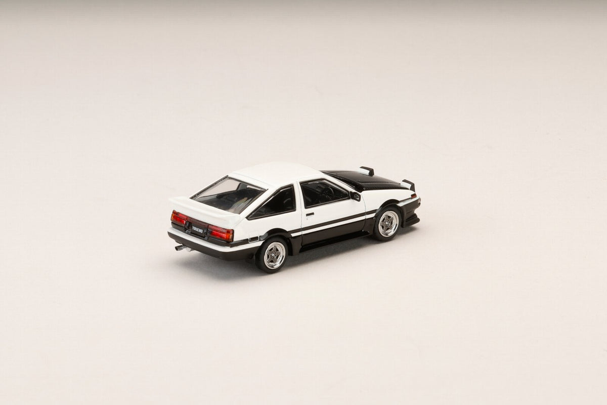 [HOBBY JAPAN] 1:64 Toyota Sprinter Trueno GT Apex (Ae86) Late Version JDM Style Carbon Bonnet White/Black - Toy Space Diecast Online Store Singapore