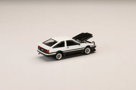 [HOBBY JAPAN] 1:64 Toyota Sprinter Trueno GT Apex (Ae86) Late Version JDM Style Carbon Bonnet White/Black - Toy Space Diecast Online Store Singapore