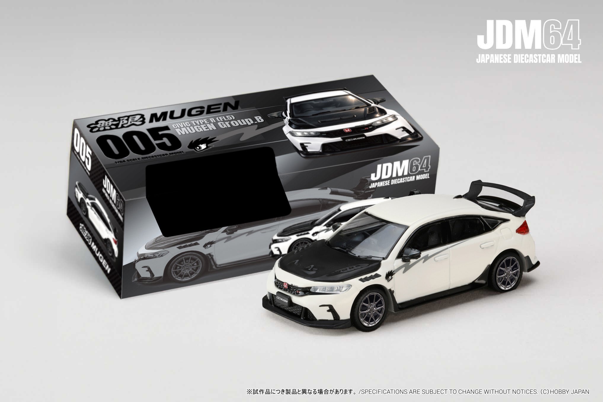 [HOBBY JAPAN] 1:64 Honda Civic Type R (FL5) Mugen Group.B (2025) Championship White